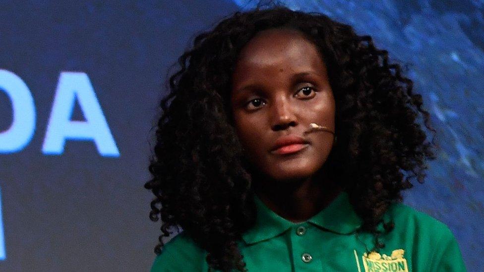 Vanessa Nakate attends a press conference in Madrid in December 2019.