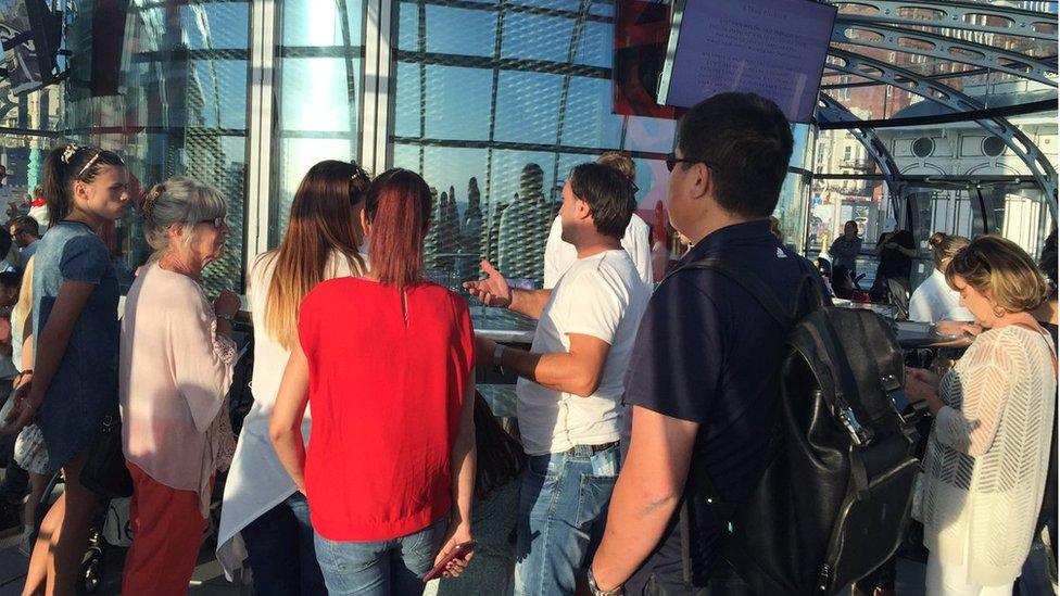 Trapped i360 passengers on Sunday