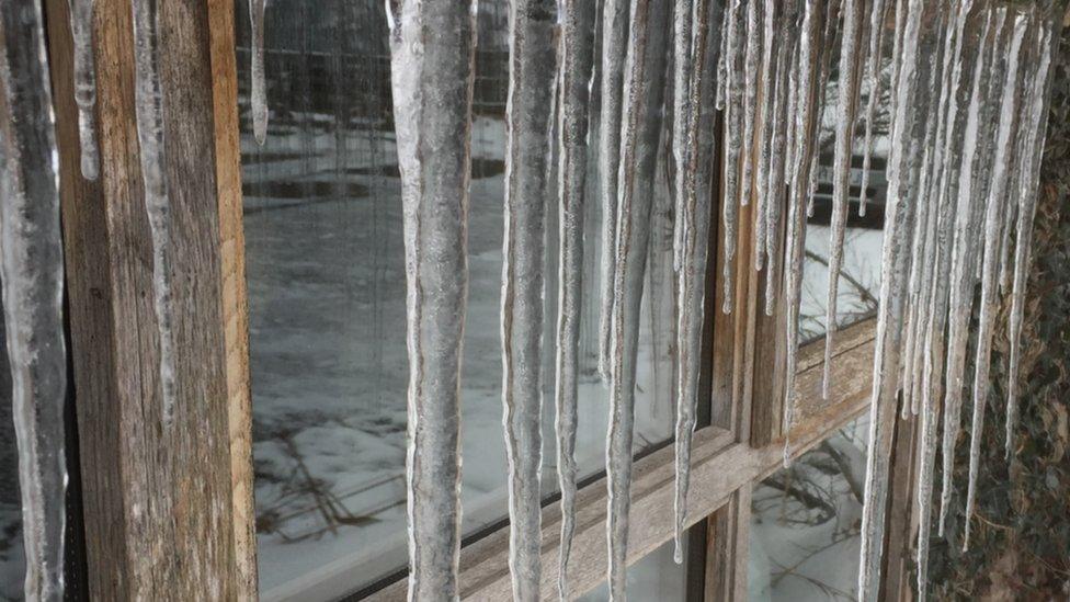 Icicles at Llanvetherine near Abergavenny