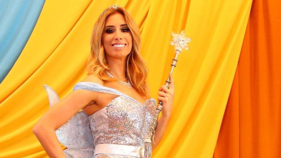 Stacey Solomon in pantomime costume