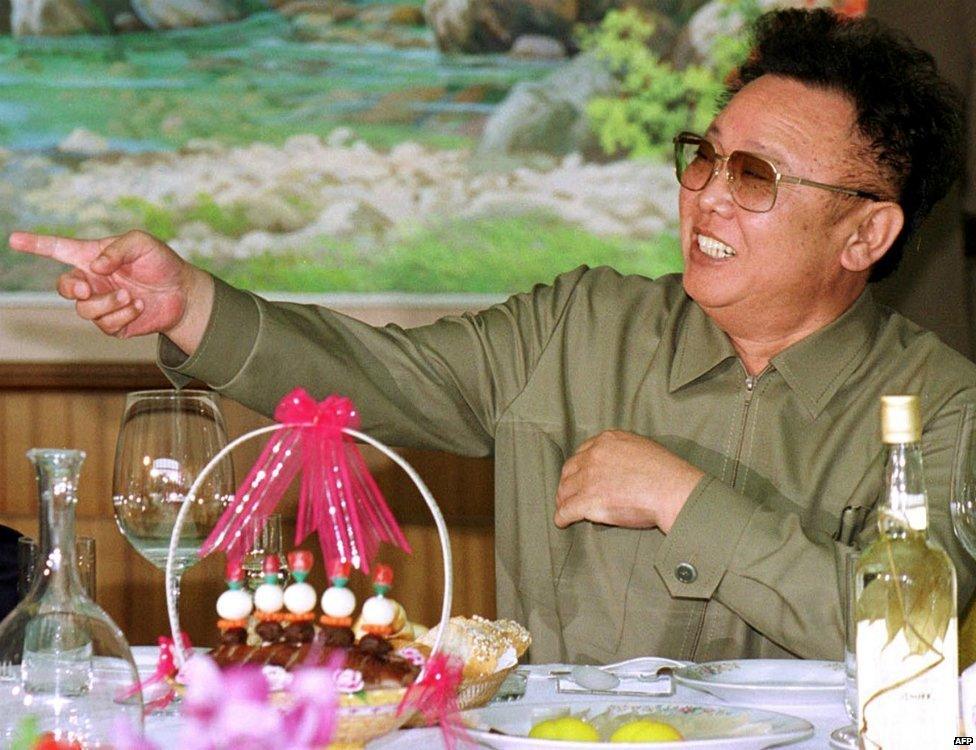 Kim Jong-il at a dinner party