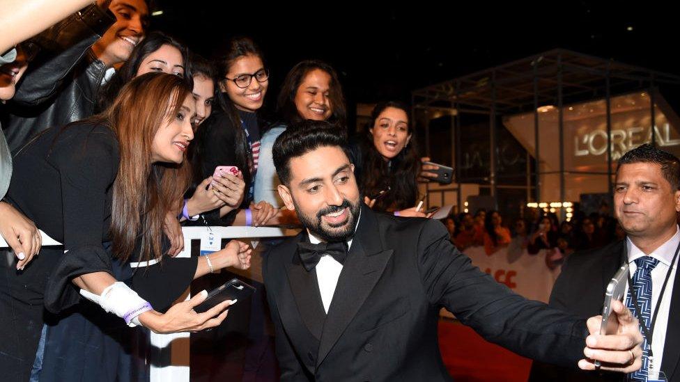 Abhishek Bachchan with fans