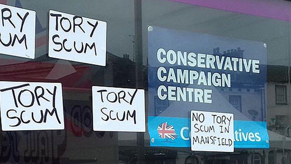 Tory campaign HQ defaced