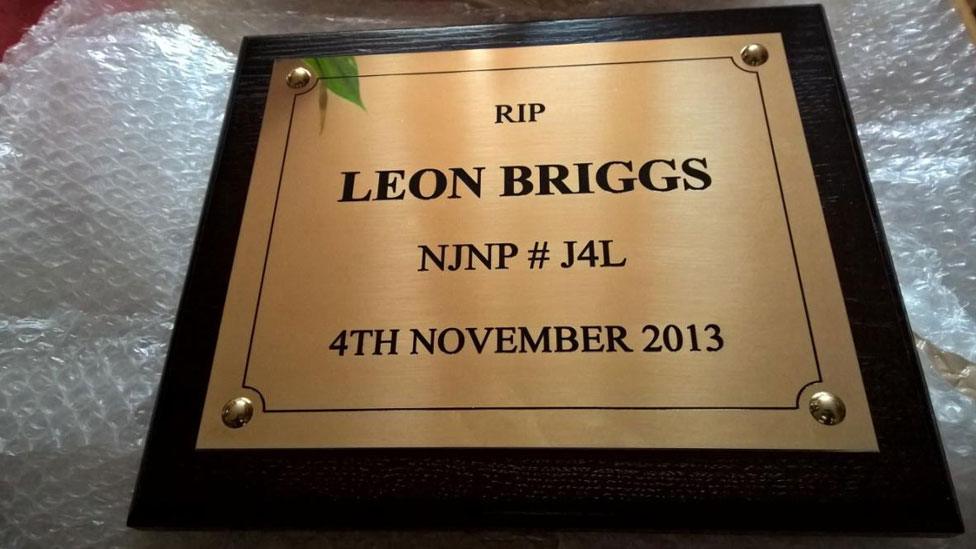 Leon Briggs plaque