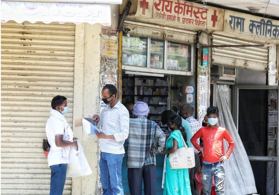 At a chemist store in Allahabad on 22 April