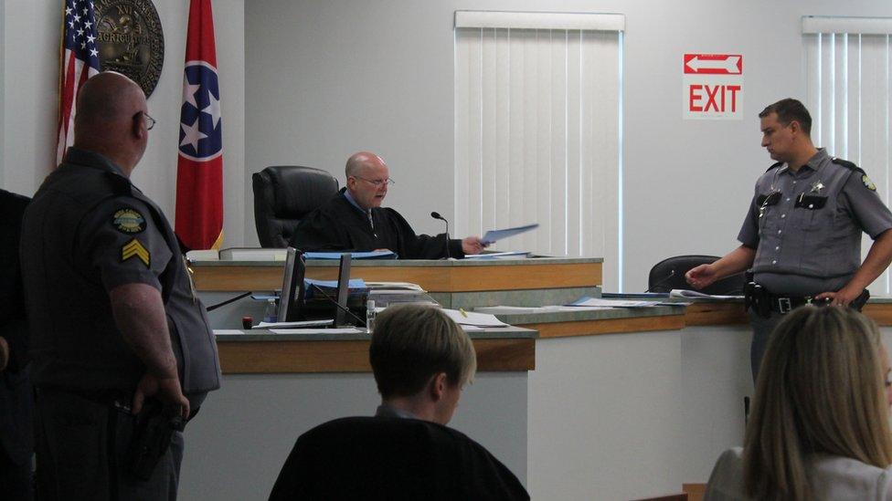 Judge Sam Benningfield in court