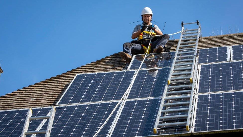 Solar panels on house