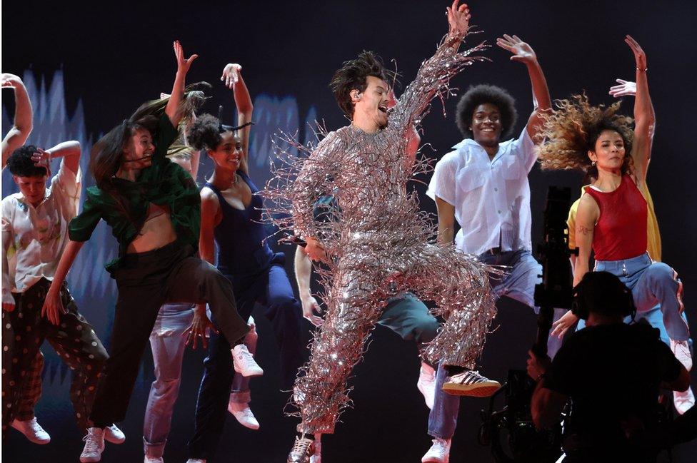 Harry Styles performs during the 65th Annual Grammy Awards in Los Angeles, California, U.S.