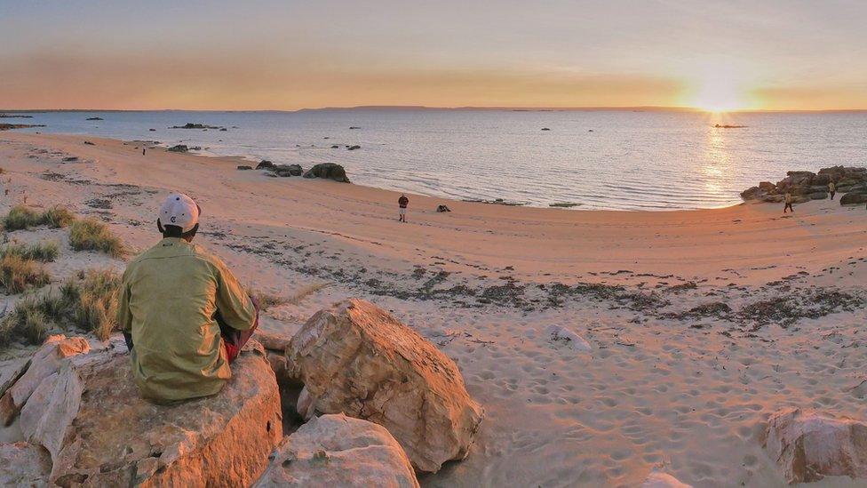 Sunset at a beach on the west Australian coast