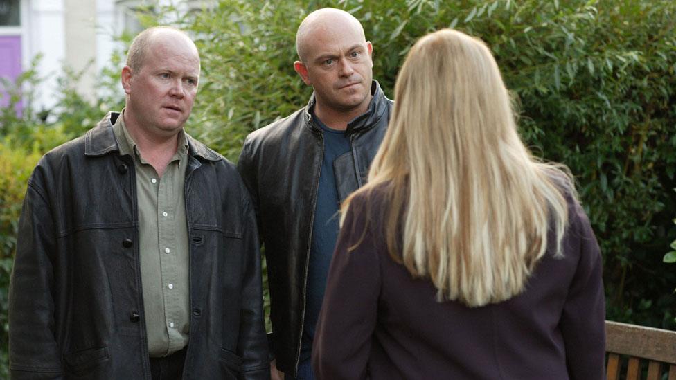 Mitchell brothers and Sharon in EastEnders