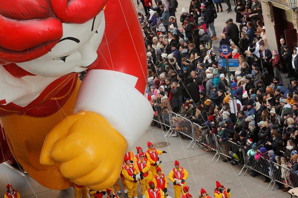 Ronald McDonald balloon at the Macy's Parade