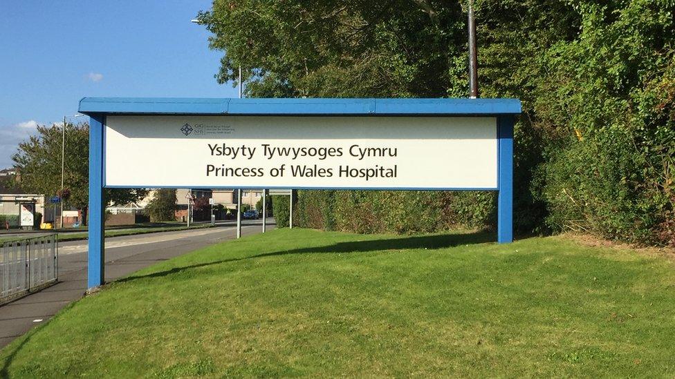 Sign outside the Princess of Wales Hospital