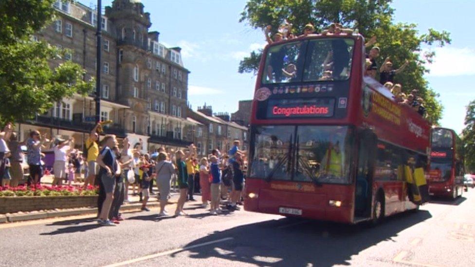 Harrogate Town promotion bus parade