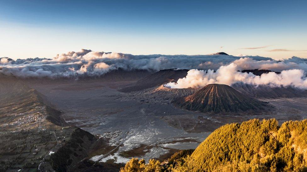 Mount Bromo in Indonesia is part of the ring of fire