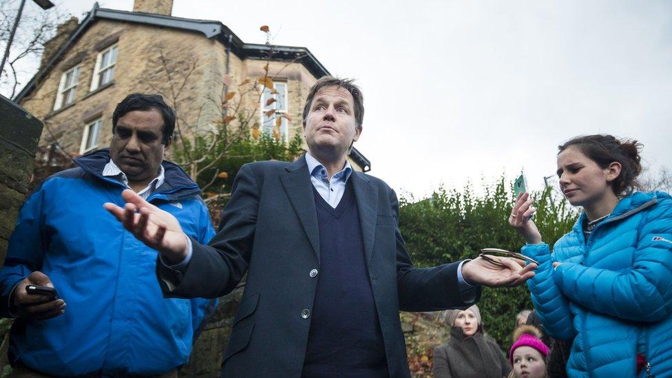 Nick Clegg talks to residents