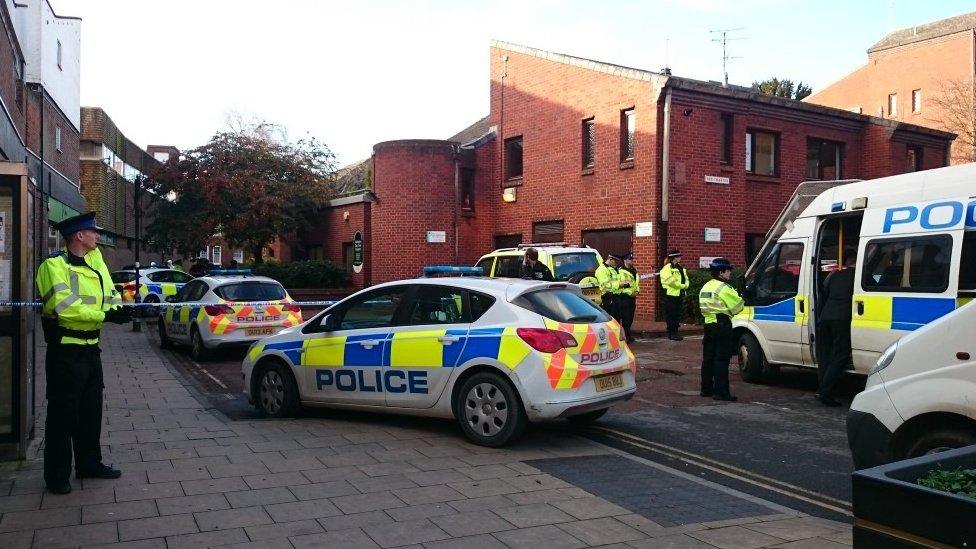 Police at the scene or the stabbing in Abingdon