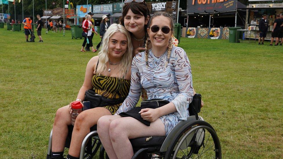 Three friends at the festival