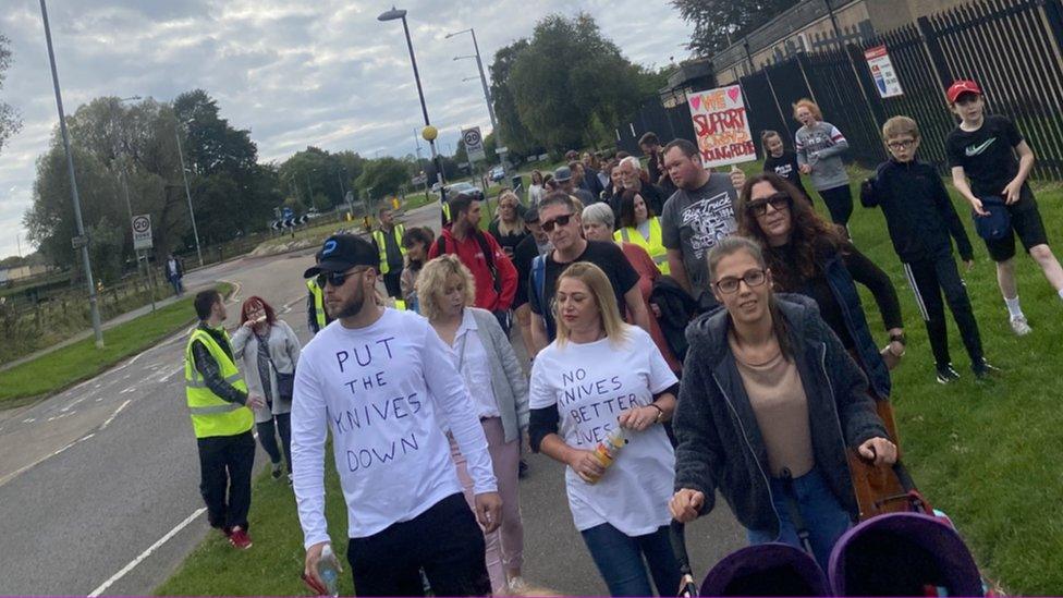 Anti-knife march through Corby