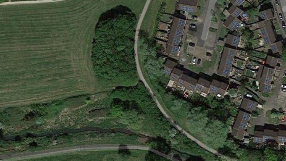 Google aerial view of the path