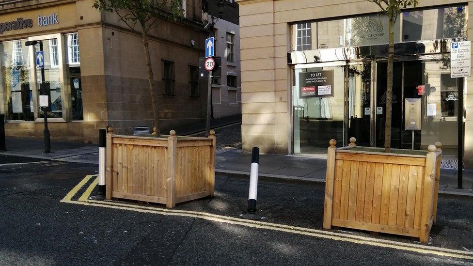 Damaged bollard