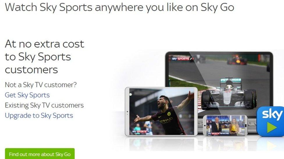 Sky Go website