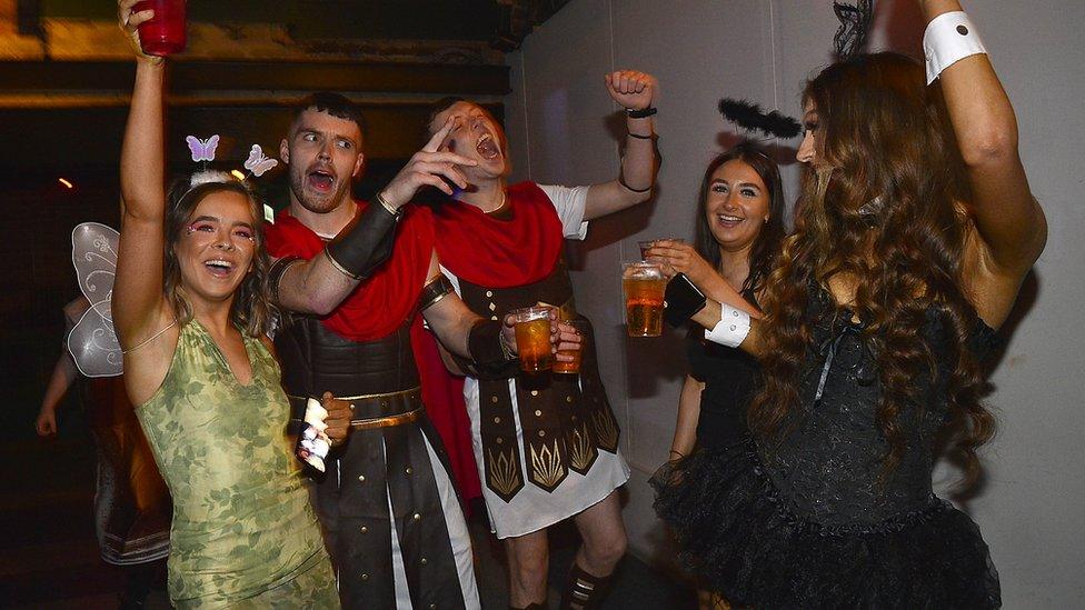 Revellers at a nightclub in Belfast