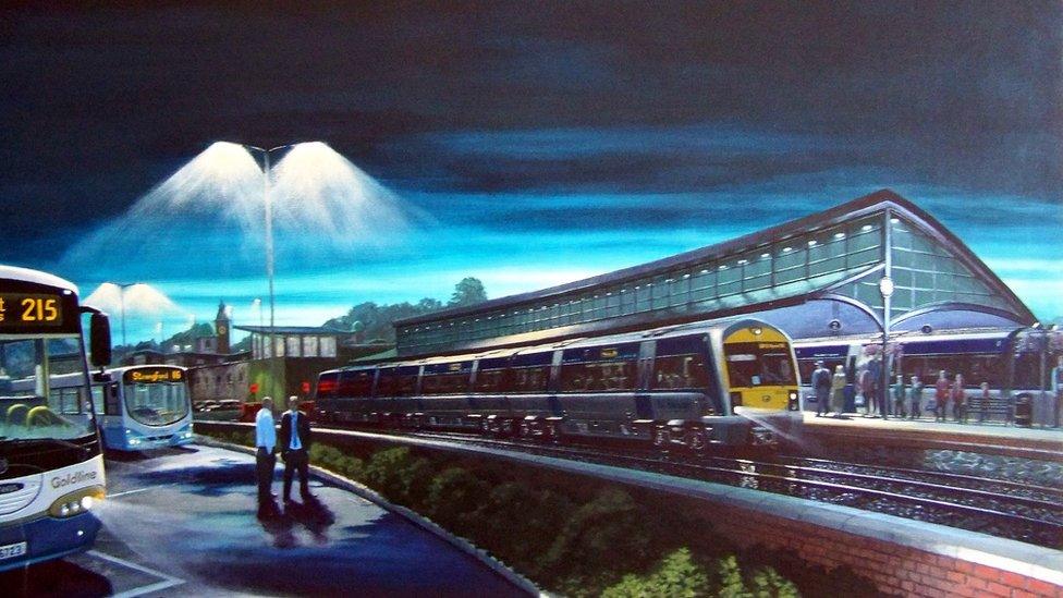 Artists impression of Downpatrick station