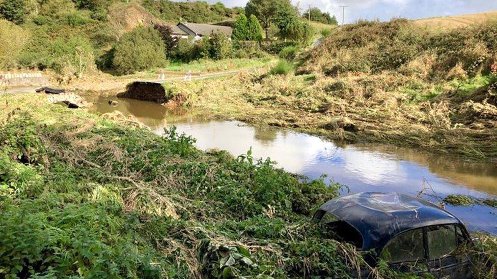 Damaged bridge north of Turriff