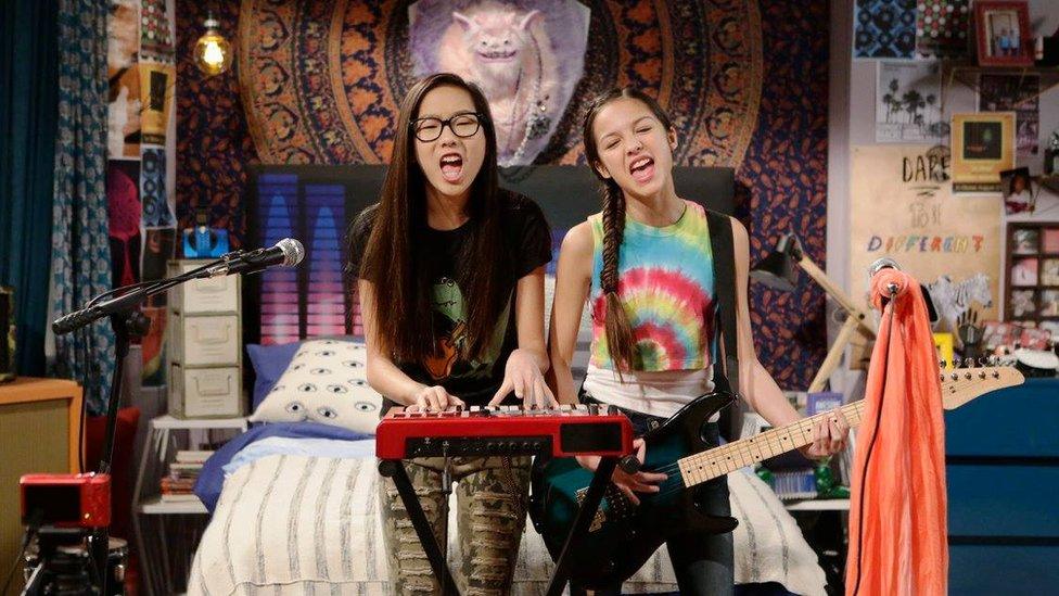 Madison Hu and Olivia Rodrigo in Bizaardvark