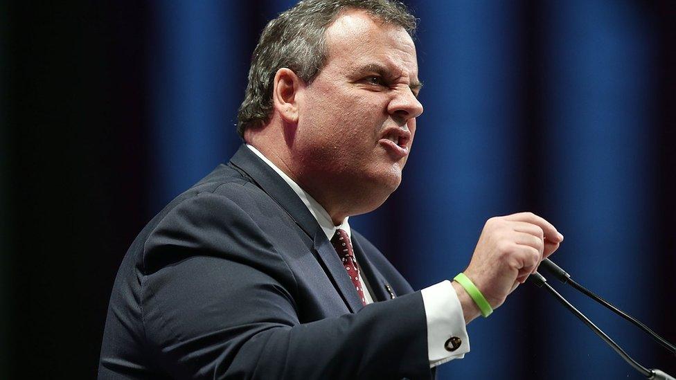 Republican presidential candidate Chris Christie speaks in Orlando, Florida.