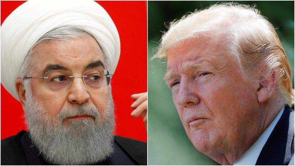 Hassan Rouhani and Donald Trump