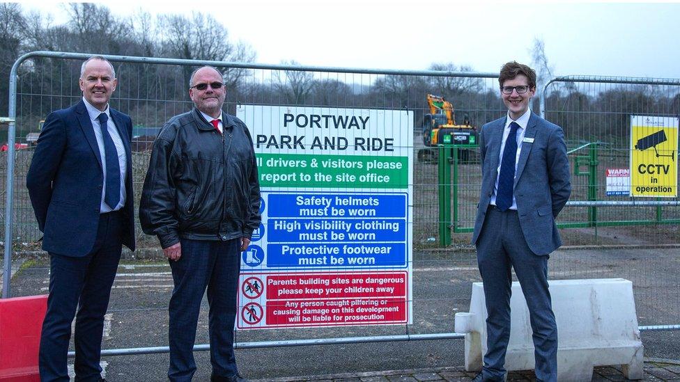 Richard Cole, Programme Sponsor for Network Rail, Cllr Don Alexander, Cabinet Member for Transport, and Tom Pierpoint, Business Development Director for GWR