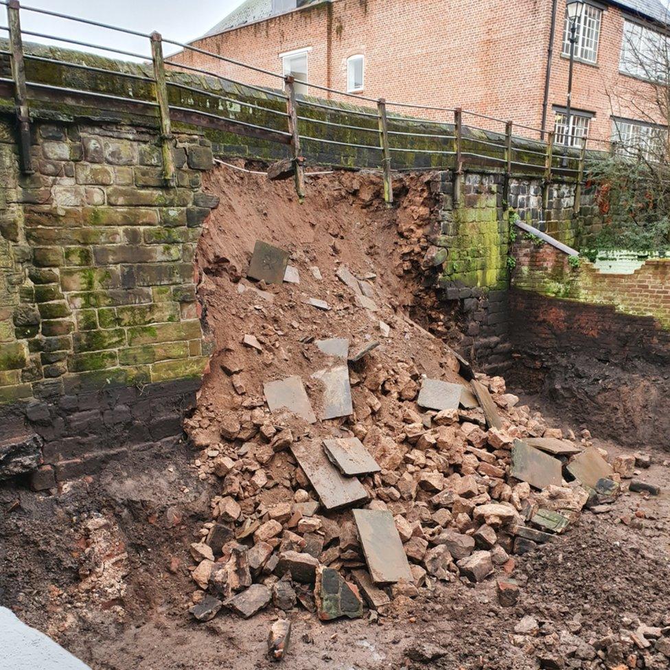 Chester wall collapse