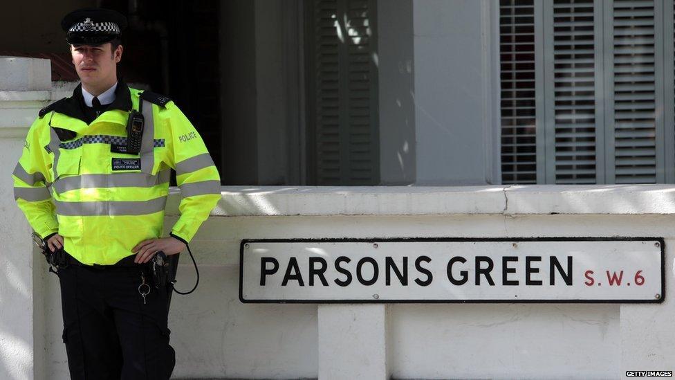 A policeman at Parsons Green