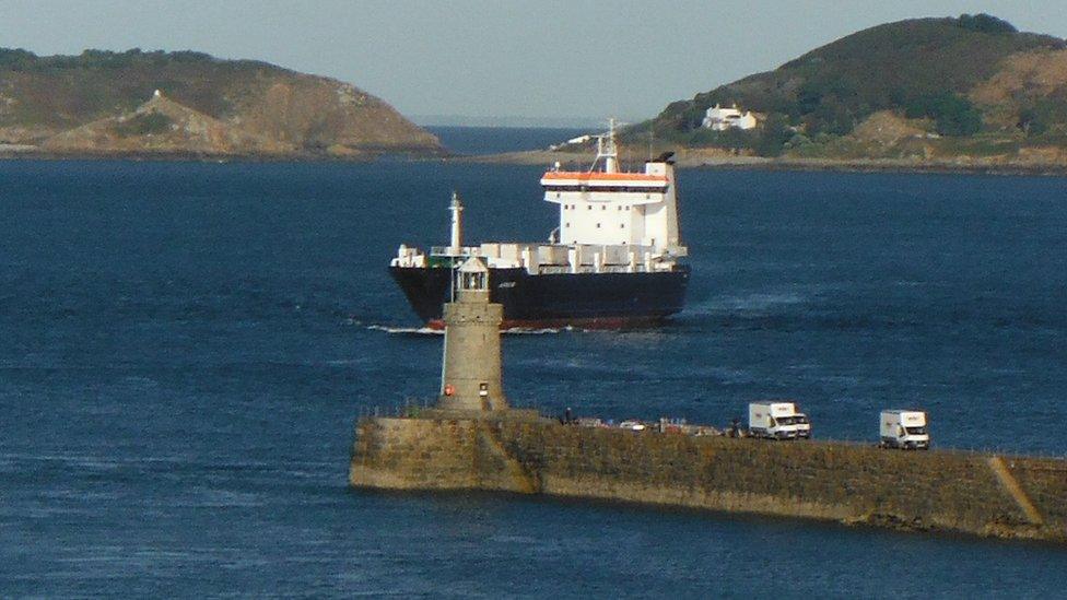 MV Arrow entering St Peter Port Harbour