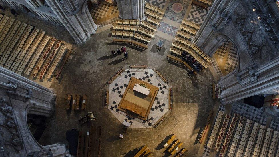 Inside view from the Octagon Tower lantern