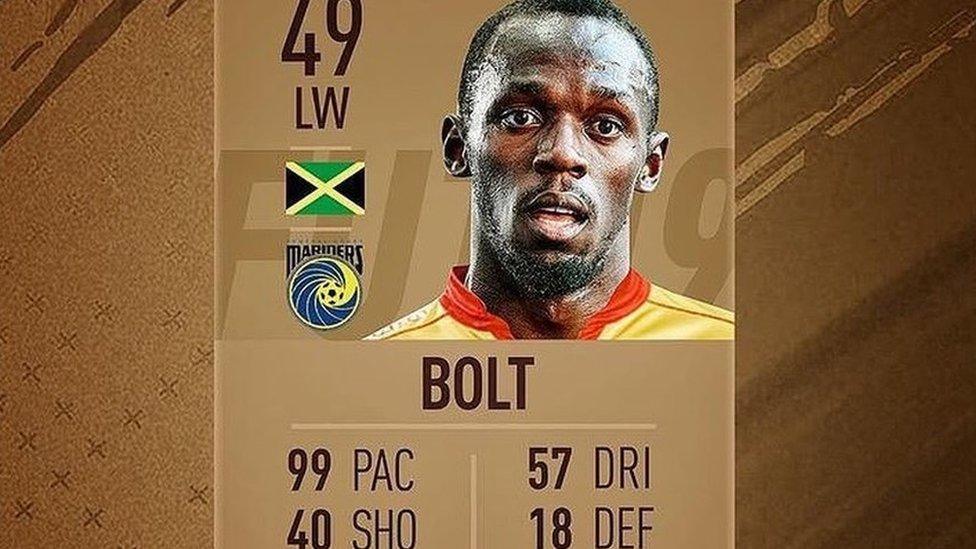 Usain Bolt appearing on a Fifa attribute card