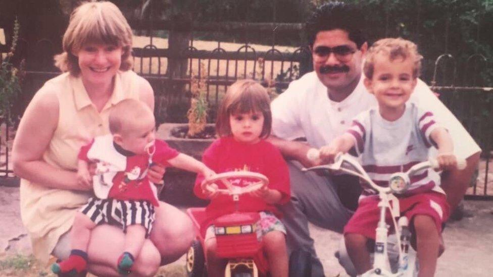 Andrea Walker with her three children and ex husband