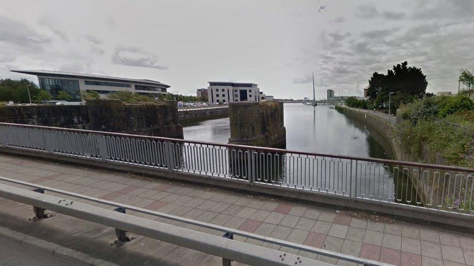 A view of the banks of the River Tawe