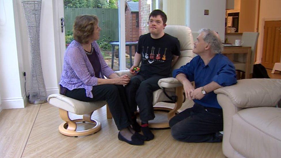 Michael Davies and his parents