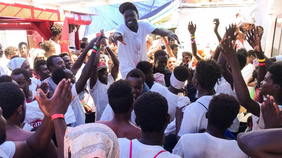 Migrants aboard Ocean Viking, 23 Aug 19