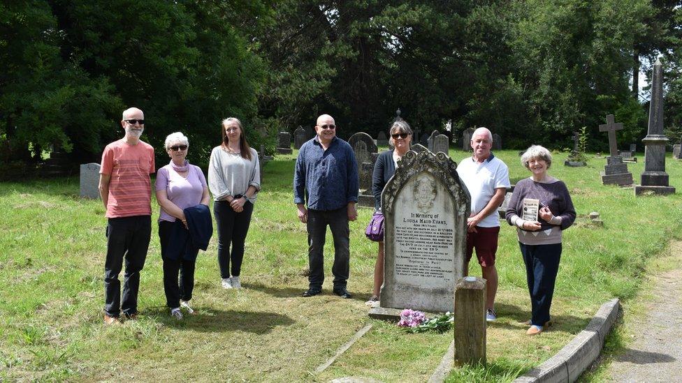 The group at Louisa's graveside