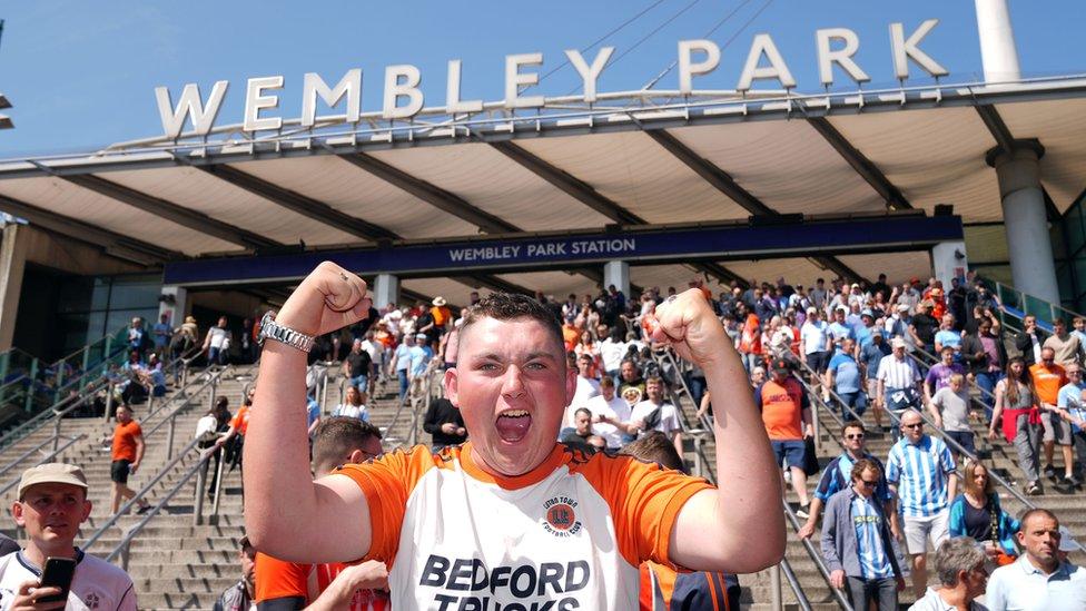 Luton Town fan at Wembley