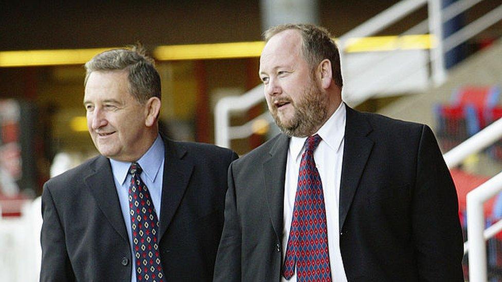 Max Griggs and his son Stephen Griggs, at Nene Park, Irthlingborough in 2005