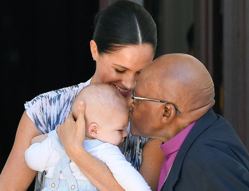 Duchess of Sussex, Archie Mountbatten-Windsor and Desmond Tutu