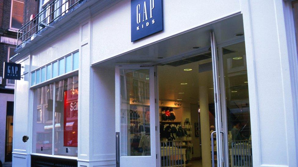 Gap shop front on London street