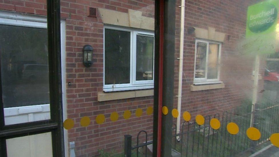 Bus shelter blocking house in Langley Mill