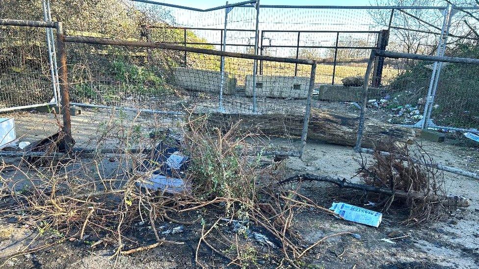 Waste dumped outside farm