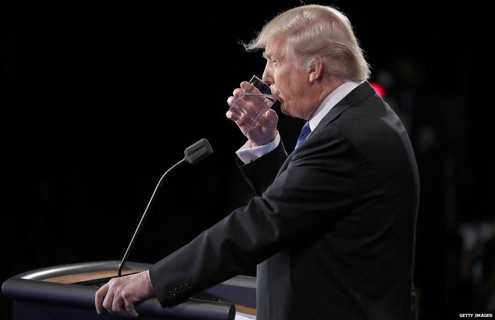 President-elect Donald Trump drinking water