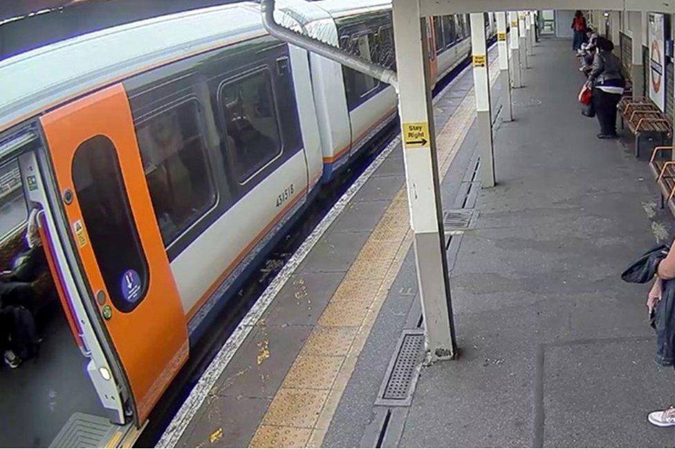 London Overground with doors open